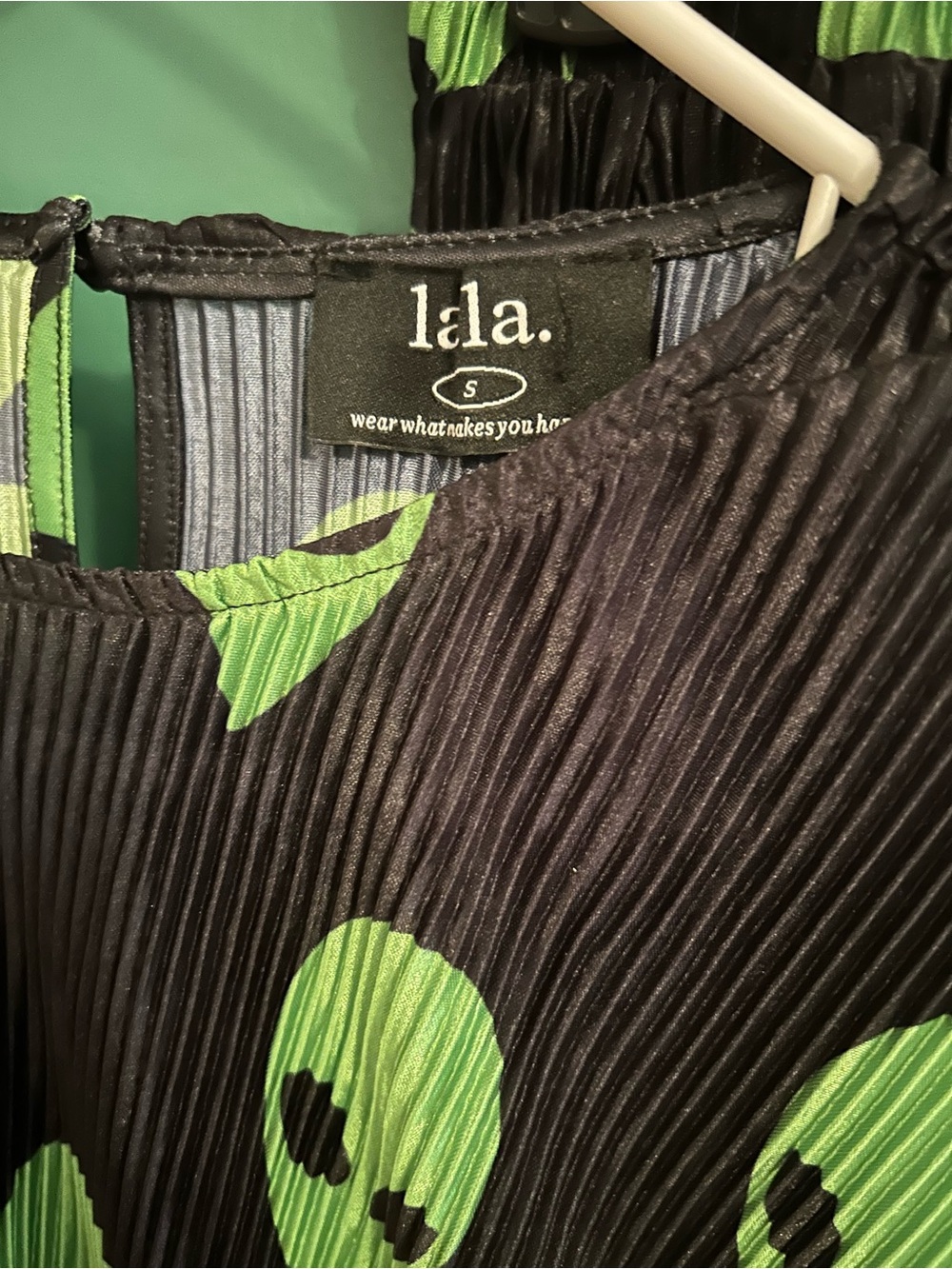 Dressed in LALA Black Midi Dress Set with Green Alien Print - Picture 2 of 5